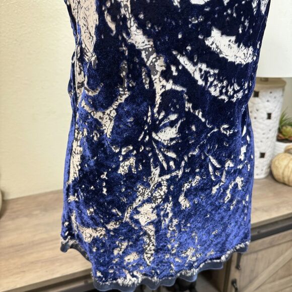 Y2k Elie Tahari Silk Blend Cowl Neck Velvet Sheer Tank top Size M Fairy Grunge - Picture 3 of 9